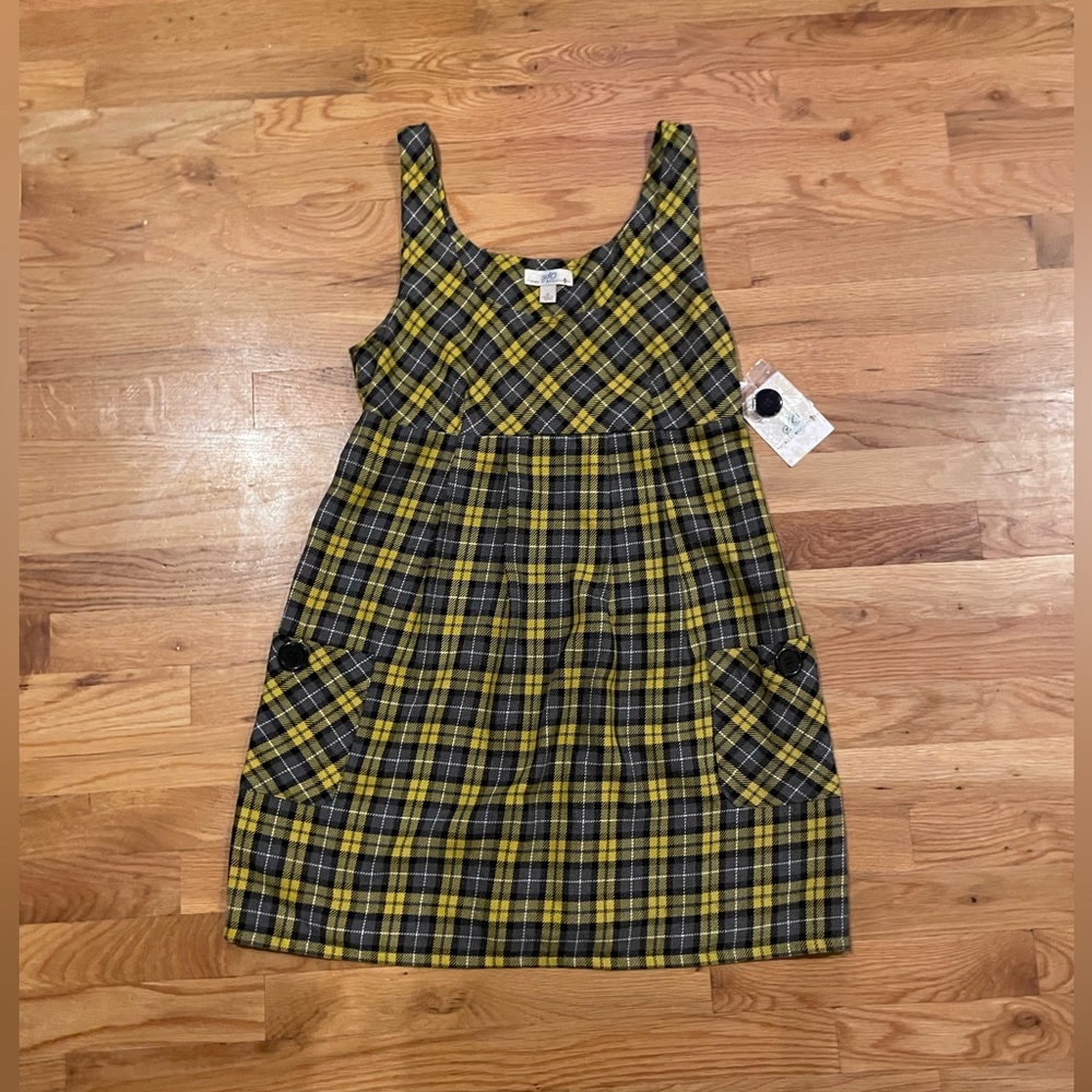 Yellow & Black Plaid Dress - Clueless Cher Style Size M NWT